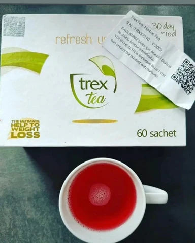 Une tasse de thé minceur Trex Tea dans une routine bien-être quotidienne.